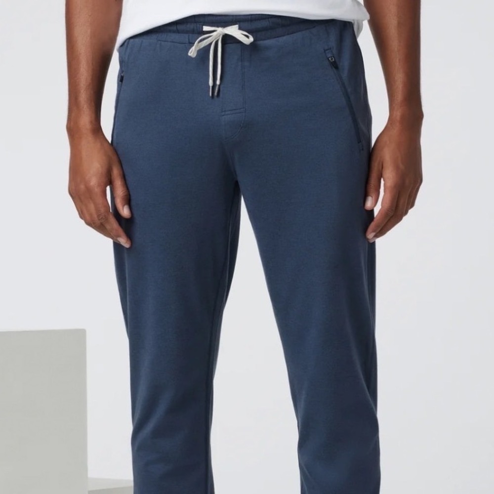 Vuori Mens Ponto Performance Jogger Azure Heather Navy Pants XL V438 NWT